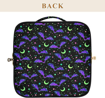Makeup Organizer Bag, Magic Galaxy Bat Travel Makeup Bags Makeup Vanity Case Large Capacity Rhombus Cosmetic Toiletry Bag for Girl Women Ladies
