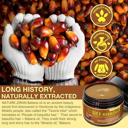 Raw Batana Oil for Hair Growth, Pure Unrefined and Organic Dr. Sebi Hair Growth Oil from Honduras, Batana Hair Growth Oil for Repairs Damaged Hair & Prevent Hair Loss (1pcs)
