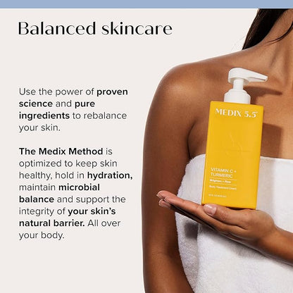 Medix 5.5 Vitamin C Lotion + Collagen Cream Anti Aging Moisturizer Skincare Set, Collagen Lotion Targets Wrinkles, Sagging Skin, Crepey Skin, Vitamin C Cream Brightens & Hydrates Dry Skin, Bundle