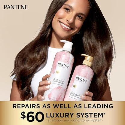 Pantene Rose Water Conditioner, Soothes, Replenishes Hydration, Safe for Color Treated Hair, Nutrient Infused with Vitamin B5 and Antioxidants, Pro-V Blends, 30.0 oz