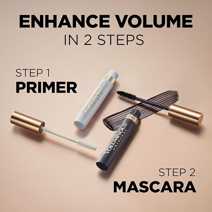 L’Oreal Paris Makeup Voluminous Original Volume Building Mascara, Black Brown, 2 Count