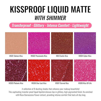Oulac Red Matte Liquid Lipstick for Women, Long Lasting Lipstick Waterproof Lip Stain, No Transfer, Creamy High Pigmented Formula with Rose Oil, Vegan & Cruelty-Free MS07