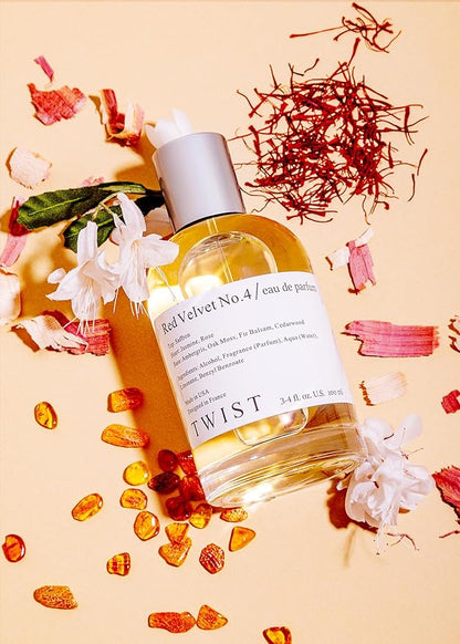 Twist - Red Velvet No. 4 - Eau De Parfum Inspired by MFK Baccarat Rouge 540, Long-Lasting Perfume For Women & Men, Paraben Free, Vegan, Clean Ingredients, Unisex - Spray 100 ml | 3.4 fl. oz.