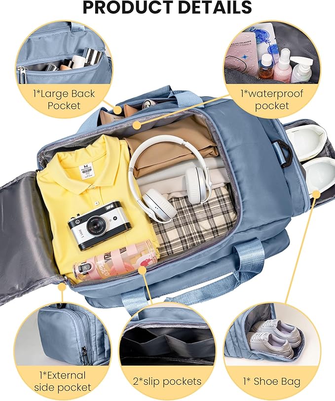 Birthday Gifts for Women, Initial Gym Bags with Shoe Compartment, Dance Bag for Girls, Monogram Kid Overnight Bags, Small Travel Duffle Tote-Engagement Gift (Letter N)