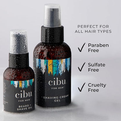 CIBU for Men Beard + Shave Oil - 2oz Pre-Shave Beard Oil for Men - Softens Beard, Relieves Itching, Moisturizes Skin, and Reduces Redness