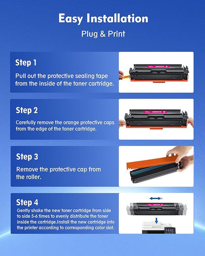 206X 206A Toner Cartridge 4 Pack M283fdw - High Yield Replacement for HP 206X 206A Compatible with HP Color Laserjet Pro MFP M283fdw Toner, M283cdw M255dw, Color Pro M283 M255 Series | W2110X