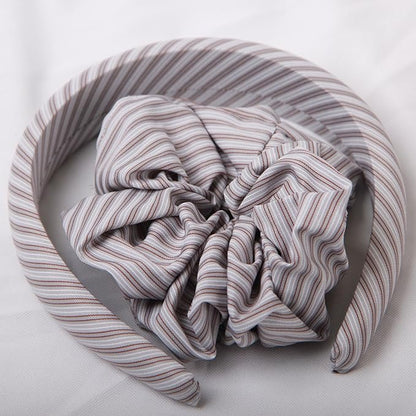 Headband and Scrunchie Set for Women 2Pack Hair Ties for Girls Elastics Bands Ponytail Holder Hair Accessories Grey Stripe