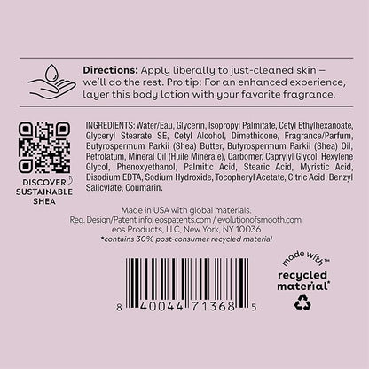 eos Shea Better Body Lotion Coconut Waters, 24-Hour Moisture Skin Care, Lightweight & Non-Greasy, Natural Shea, Vegan, Coconut Body Lotion, 16 fl oz