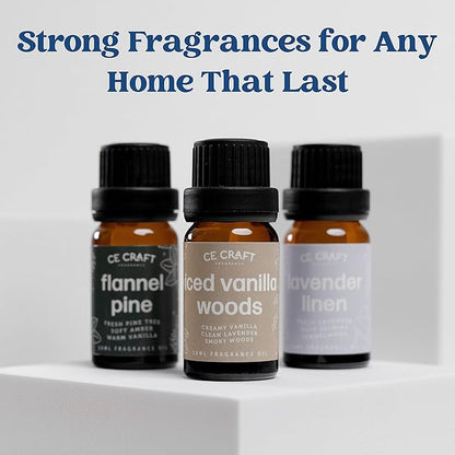 CE Craft Premium Fragrance Oil Pair for Diffusers - Flannel Musk + Flannel Pine – Diffuser Oils Fragrances Scented for Home, Candle Soap Making Supplies, Aromatherapy Blends for House (10 mL)