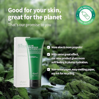 BENTON Aloe Propolis Soothing Gel 3.38 fl oz | Aloe Vera Gel for Sunburn Relief | Aloe Vera Gel for Travel Size | Aloe Vera Gel Moisturizer for Face | Aloe Gel for Face After Sun | Organic Aloe Vera