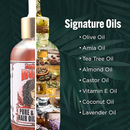 Ruby Hair Oil – Fenugreek Strengthening Serum for Dry, Damaged, Frizzy & Coarse Hair | Anti-Hair Fall | Anti-Hair Loss Hair Growth Oil Treatment | All-Natural | 2 Ounce