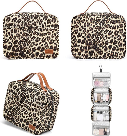 Bosidu Hanging Travel Toiletry Bag,Large Capacity Cosmetic Travel Toiletry Organizer for Women with 4 Compartments & 1 Sturdy Hook,Perfect for Travel/Daily Use/Christmas