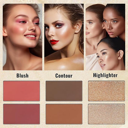 UCANBE Eyeshadow Makeup Palette 86 Colors, Matte Black Grey Silver Smokey Goth Eye Shadows+Chunky Pressed Glitters+Bright Colorful Neon Shades+Rosy Rusty Neutrals for Every Day & Halloween Make Up