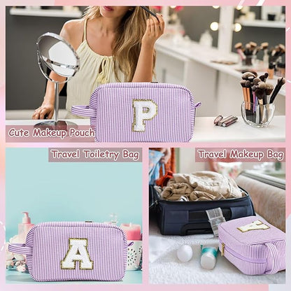 YOOLIFE Gifts for Teens Girls - Teen Girl Gifts, Gifts for Teen Girl, 10 11 12 13 Year Old Girl Gifts, Teenage Girl Gifts, Personalized Birthday Gifts for Girl, Monogram Initial Makeup Bag for Teens M