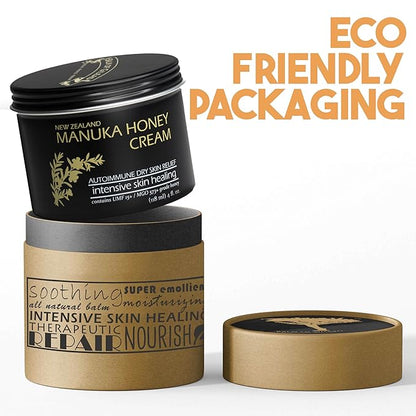 BALM OF GILEAD Manuka Eczema Honey Cream - Moisturizer for Sensitive Skin, Eczema, Psoriasis & Dermatitis - Manuka Honey Ointment, Grassfed Tallow