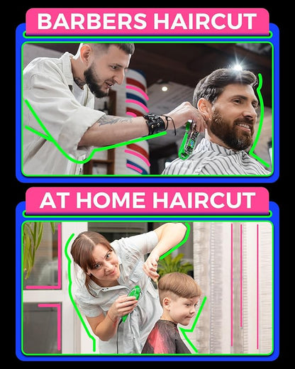 GLAKER Hair Clippers for Men Professional - Cordless Clippers and Trimmers Set, Complete Barber Kit for Hair Trimming & Beard Grooming, Mens Haircutting Kits for Blending & Fade Cuts (Green)