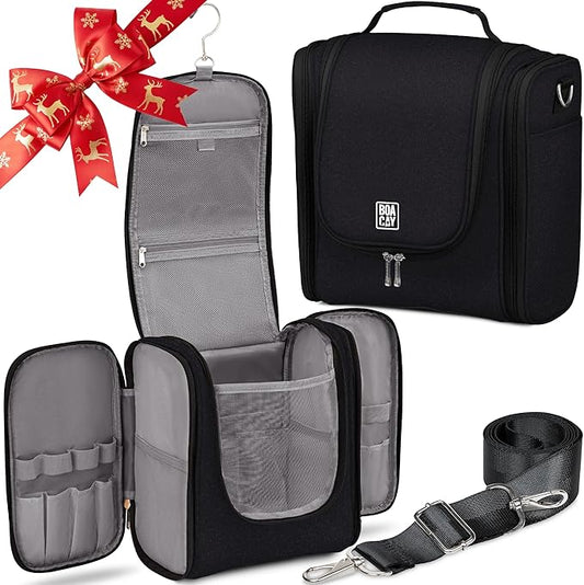 BOACAY Extra Large Hanging Travel Toiletry Bag for Women and Men, Makeup Bag, Bathroom & Shower Organizer Kit for Accessories, Cosmetics, Essentials