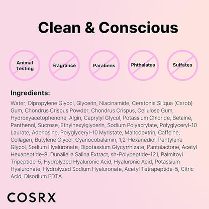 COSRX Pink Peptides Collagen Lifting Glow Hydrogel Face Masks Skincare 3 EA, Collagen Face Mask, Travel Essentials, Overnight Face Mask, Korean SkinCare, Stocking stuffers for women