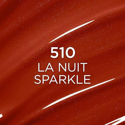 L'Oreal Paris Plump Ambition Hyaluron Lip Oil, 24 HR Lip Gloss with Hyaluronic Acid, Volumizing Formula with Glass-Like Shine, La Nuit Sparkle, 0.16 Fl Oz