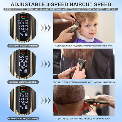 Hatteker Men's Beard Trimmer Professional Cordless Hair Clipper Barber Clipper Shaver Detail Trimmer for Men Waterproof 4 in 1