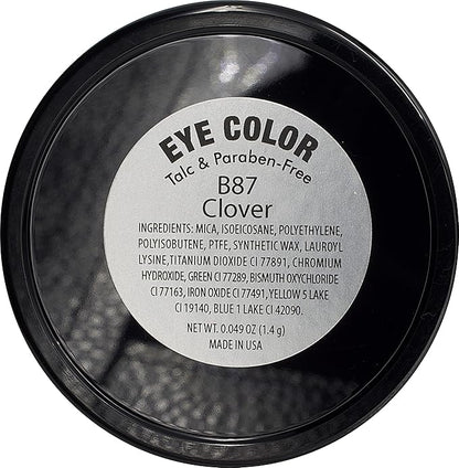 Clover Shimmering Emerald Green Yellow Gold Flecked Forest Pressed Powder Single Vegan Eyeshadow; Talc, Paraben & Cruelty Free