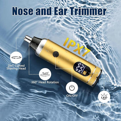 Hair Clippers for Men, Professional Beard Trimmer Mens Shaver Electric Razor Nose Trimmer Kit, Cordless Barber Clippers and Trimmers Set, Hair Cutting Kit, Shaving Machines for Men Grooming Gifts