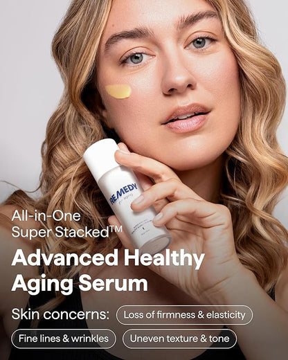 Remedy for Healthy Aging - Retinaldehyde, Resveratrol, Glycolic Acid, Argireline, Ferulic Acid, Matrixyl 3000 - Anti-Aging Treatment for Wrinkles, Uneven Texture & Tone - By Dermatologist Dr. Shah