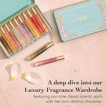 Tocca Luxury Fragrance Wardrobe - Set of 9 Travel Size Women's Perfumes in Giftable Tin Case ($101 Value), Includes Florence, Cleopatra, Stella, Giulietta, Simone, Colette, Liliana, Gia & Belle