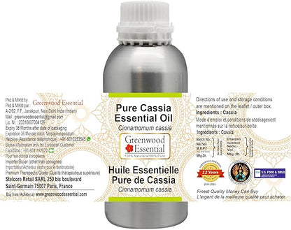 Greenwood Essential Pure Cassia Essential Oil (Cinnamomum Cassia) Steam Distilled 1250ml (42.2 oz)
