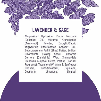 Schmidt's Aluminum-Free Vegan Deodorant Lavender & Sage with 24 Hour Odor Protection, 2 Count for Women and Men, Natural Ingredients, Cruelty-Free, 2.65 oz
