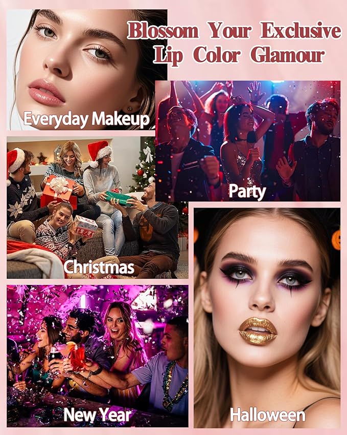 Metallic Brown Color Changing Shimmer Lipstick for Women,3D Shine High Impact Long Lasting Hydrating Transfer Proof Lipstick,Creamy Matte Non Sticky Plumping Lipgloss,Full Coverage Lip Color Makeup 06