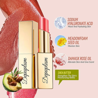 Purple Lipstick Moisturizing for Women Shimmer Tinted Lip Balm Hydrate Nourish Lip Gloss Vegan& Cruelty Free Lip Makeup, ZG122 Sweet