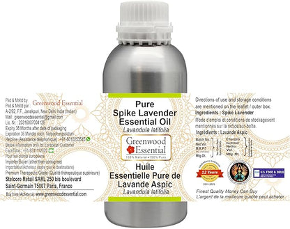 Greenwood Essential Pure Spike Lavender Essential Oil (Lavandula latifolia) Steam Distilled 1250ml (42.2 oz)