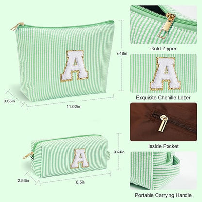 YOOLIFE Initial Makeup Bag for Women Girls - Teenager Girl Gift Ideas | Cute Make Up Bag | Personalized Gifts for Women Friends | Skin Care Bag | Mothers Day Gifts | Tween Girls Trendy Stuff Q
