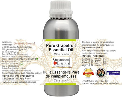 Greenwood Essential Pure Grapefruit Essential Oil (Citrus paradisi) Steam Distilled 1250ml (42.2 oz)