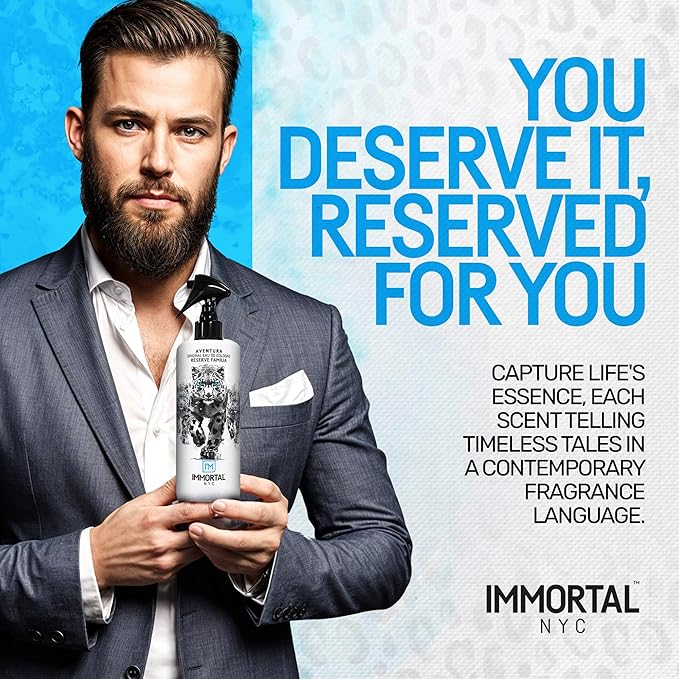 Immortal NYC Reserve Aventura, After Shave For Men, Body/Face 17 oz- Refreshes, Disinfects & Relieves Face and Skin- Fruity Woody Mens Cologne