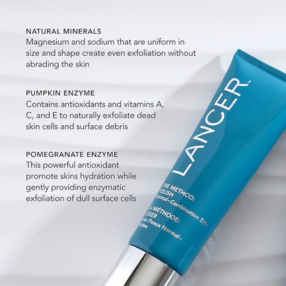 Lancer Skincare The Method: Polish Facial Exfoliator, Daily Exfoliating Face Scrub with Natural Minerals, Oily Congested Skin, 4.2 Fluid Ounces