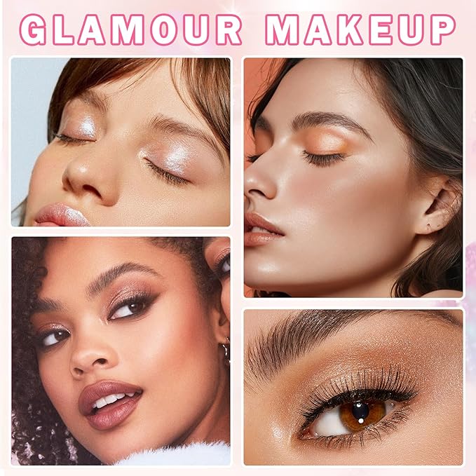 Glitter Eyeshadow Bright Purple Single Eyeshadow,Ultra Fine Shimmer Eyeshadow Lightweight Sparkling Blendable Formula,Daily Multiuse Glossy Eyes Makeup (08 Glam Rock