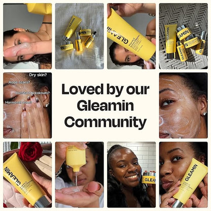 Gleamin Vitamin C Face Wash & Facial Cleanser - Cream to Foam 2% Salicylic Acid Cleanser with Paw Paw & Turmeric - Gentle Exfoliating Facewash for Women & Men, Oily & Combination Skin, 3.4 fl oz