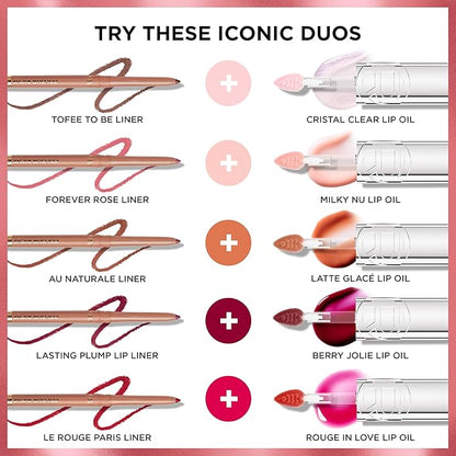 L'Oreal Paris Plump Ambition Hyaluron Lip Oil, 24 HR Lip Gloss with Hyaluronic Acid, Volumizing Formula with Glass-Like Shine, Cristal Clear 101, 0.16 Fl Oz