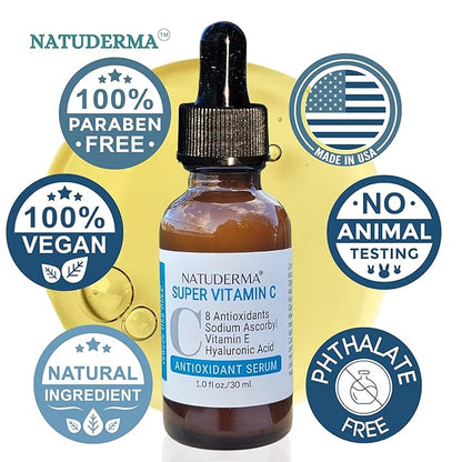 Hydrodermabrasion Solutions Set | Brightening Rejuvenating Serum for Hydro Dermabrasion Machine and Oxygen Facial, Bright-Renew of 16oz | and Super Vitamin C Serum of 1oz by Natuderma