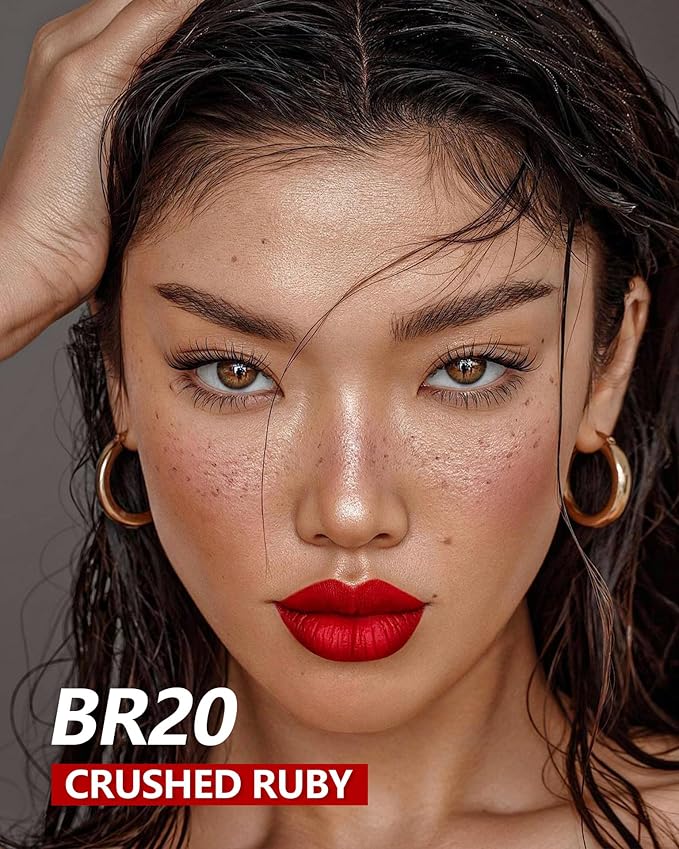 MAKI YIKA 3Pc Metallic Lipstick Long Lasting Pink Brown Red Glitter Lipsticks High Shine Lipstick No Smudge No Transfer Liquid Lip Gloss (Pink/Brown/Red)
