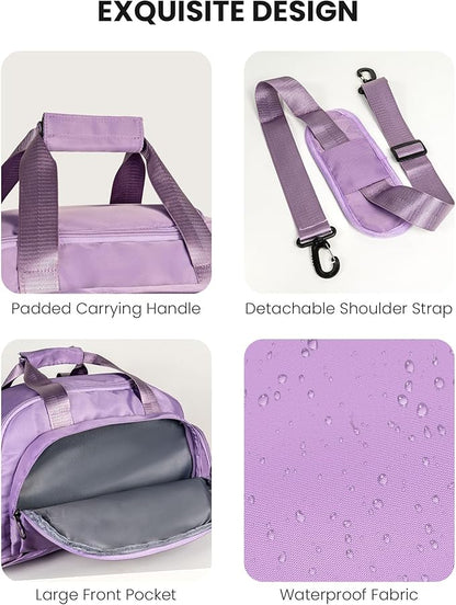 Birthday Gifts for Granddaughter, Initial Gym Bags with Shoe Compartment, Dance Bag for Girls, Monogram Kid Overnight Bags, Stocking Stuffers for Teen Girl (Letter M)