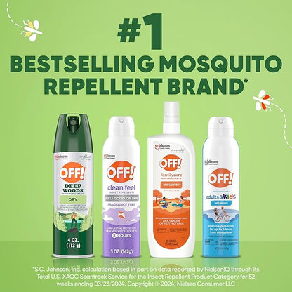 OFF! Deep Woods Insect Repellent Aerosol, Dry, Non-Greasy Formula, Bug Spray with Long Lasting Protection from Mosquitoes, 4 oz