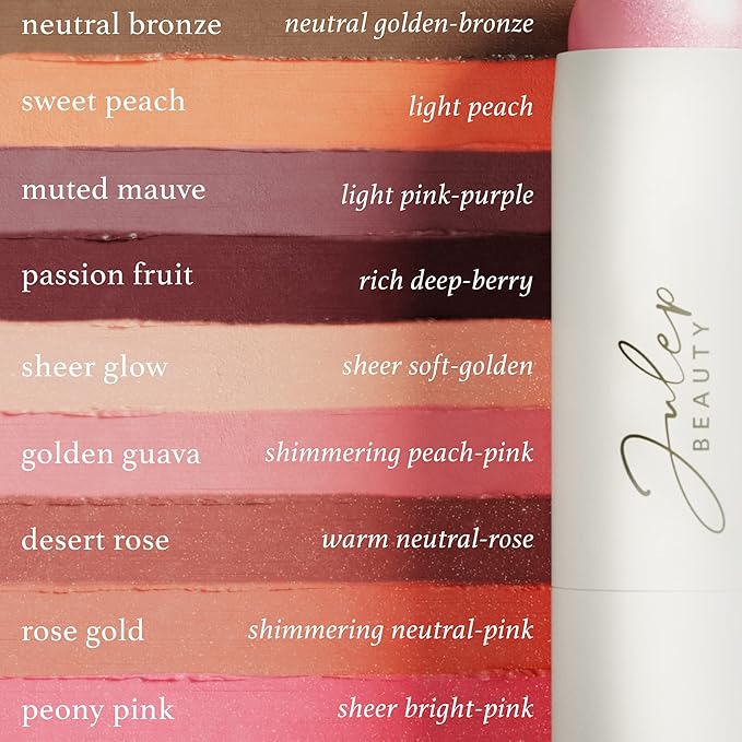 Julep Skip The Brush Cream to Powder Blush Stick - Golden Guava - Blendable and Buildable Color - 2-in-1 Blush and Cheek Makeup Stick