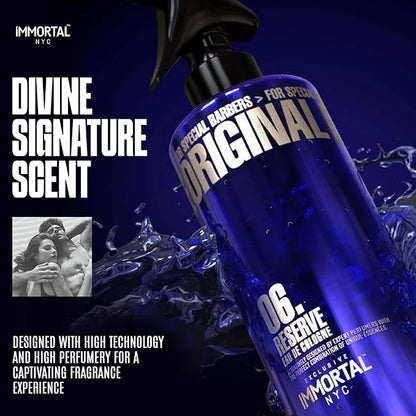 Immortal NYC Reserve 06, After Shave Spray Body/Face Men's Cologne, 17 oz - Exclusive Barbers - Softens Skin - Refreshes/disinfects and Relieves Face and Skin - Moisturizing Formula After Shaving