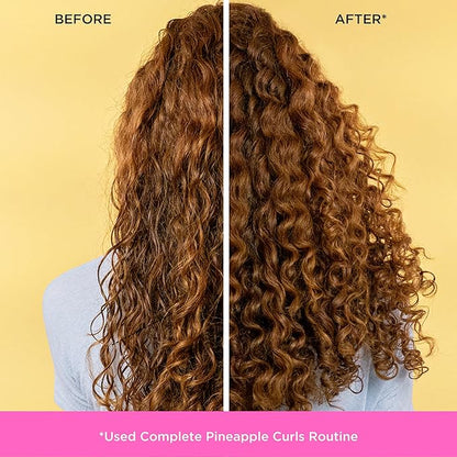 Pacifica Pineapple Swirl Curl Defining Cream – Curl Cream for Curly Hair, Curly Hair Products with Coconut Oil and Hyaluronic Acid, Styling for Bouncy Waves Without Crunch - 4 Oz