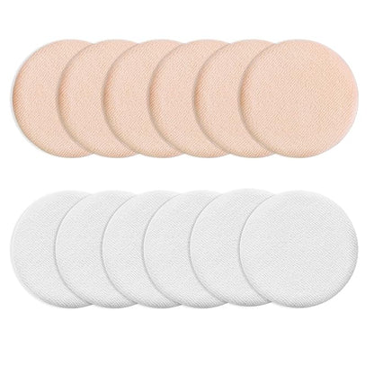 Sibba Beauty Blender Makeup Sponge 12 PCS Fluffy Make Up Foundation Applicator Face Blending Setting Pads Cosmetics Matte Loose Powder Body Paint Wet Dry Application Brushes (white/skin color)