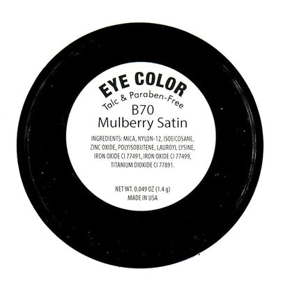 Mulberry Satin Frost Light Purple Lavender Taupe Burnt Burgundy Shimmer Pressed Powder Single Vegan Eyeshadow; Talc, Paraben & Cruelty Free