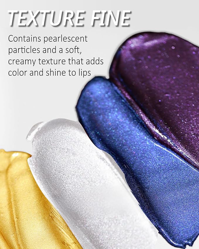 Glitter Sheer Silver Lip Gloss, Matte Metallic Shimmer Non-Stick Lip Gloss,Long-Lasting Waterproof Smudge Proof Liquid Lipstick Lipgloss,Sparkle Diamond Lip Tint Stain, Makeup Gift for Women Girl-06